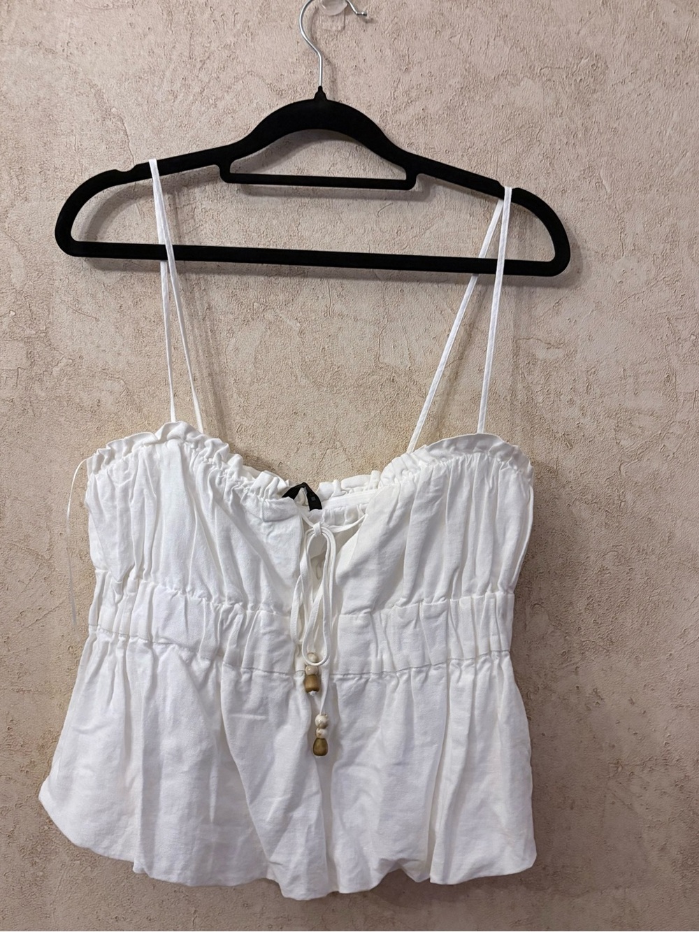 Zara White Smocked Cami Top - Picture 2 of 7